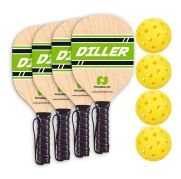 Bộ 4 vợt Pickleball gỗ Diller